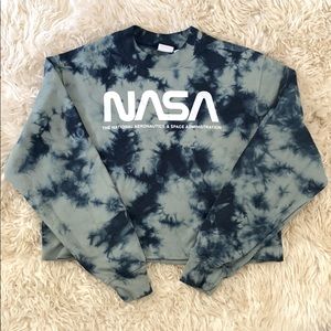Cropped Tye Dye NASA Sweatshirt